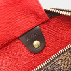 Pre Owned Louis Vuitton Speedy 30 Damier Ebene Canvas Leather Handbag