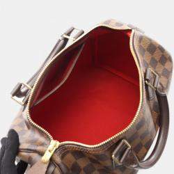 Pre Owned Louis Vuitton Speedy 30 Damier Ebene Canvas Leather Handbag