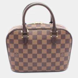 Pre Owned Louis Vuitton Sarria Mini Damier Ebene Canvas Leather Handbag 