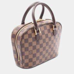 Pre Owned Louis Vuitton Sarria Mini Damier Ebene Canvas Leather Handbag 