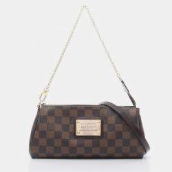 Pre Owned Louis Vuitton Eva Damier Ebene Chain Shoulder Bag 