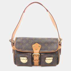 Pre Owned Louis Vuitton Hudson PM Brown Monogram Canvas Shoulder Bag