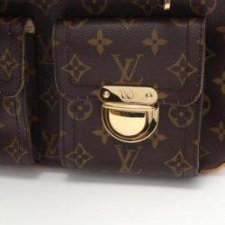 Pre Owned Louis Vuitton Hudson GM Brown Monogram Canvas Shoulder Bag