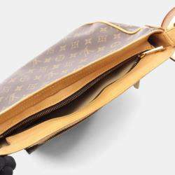 Pre Owned Louis Vuitton Hudson GM Brown Monogram Canvas Shoulder Bag