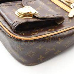Pre Owned Louis Vuitton Hudson GM Brown Monogram Canvas Shoulder Bag