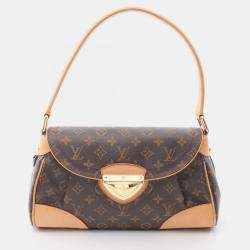Pre Owned Louis Vuitton Beverly MM Brown Monogram Canvas Shoulder Bag