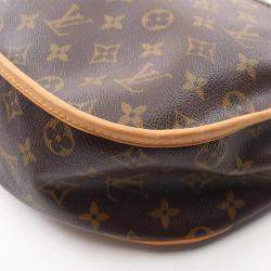 Pre Owned Louis Vuitton Menilmontant MM Brown Monogram Leather Crossbody Bag