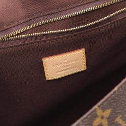 Pre Owned Louis Vuitton Menilmontant MM Brown Monogram Leather Crossbody Bag