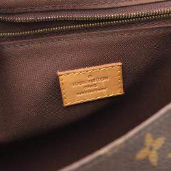 Pre Owned Louis Vuitton Menilmontant PM Brown Monogram Canvas Crossbody Bag