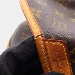 Pre Owned Louis Vuitton Menilmontant PM Brown Monogram Canvas Crossbody Bag