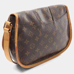 Pre Owned Louis Vuitton Menilmontant PM Brown Monogram Canvas Crossbody Bag