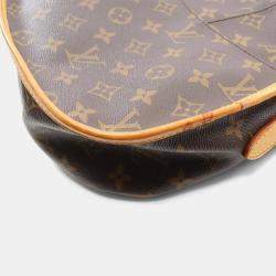 Pre Owned Louis Vuitton Menilmontant PM Brown Monogram Canvas Crossbody Bag