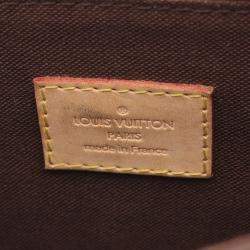 Pre Owned Louis Vuitton Menilmontant PM Brown Monogram Leather Crossbody Bag