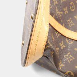 Pre Owned Louis Vuitton Bucket 27 GM Brown Monogram Canvas Shoulder Tote Bag
