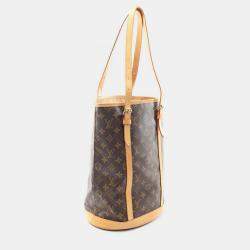Pre Owned Louis Vuitton Bucket 27 GM Brown Monogram Canvas Shoulder Tote Bag