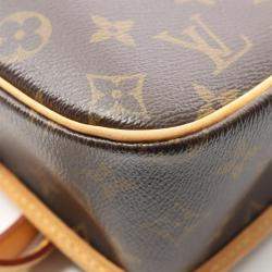 Pre Owned Louis Vuitton Sologne Brown Monogram Leather Crossbody Bag