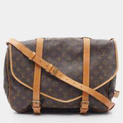 Pre Owned Louis Vuitton Saumur 43 Brown Monogram Canvas Shoulder Bag
