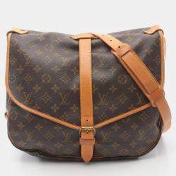Pre Owned Louis Vuitton Saumur 35 Brown Monogram Canvas Crossbody Bag