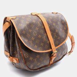 Pre Owned Louis Vuitton Saumur 35 Brown Monogram Canvas Crossbody Bag