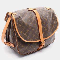 Pre Owned Louis Vuitton Saumur 35 Brown Monogram Canvas Crossbody Bag
