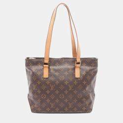 Pre Owned Louis Vuitton Cabas Piano Brown Monogram Canvas Shoulder Bag