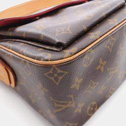Pre Owned Louis Vuitton Vivacite MM Brown Monogram Canvas Shoulder Bag