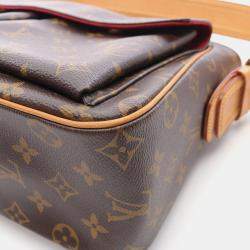 Pre Owned Louis Vuitton Vivacite MM Brown Monogram Canvas Shoulder Bag