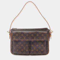 Pre Owned Louis Vuitton Vivacite MM Brown Monogram Canvas Shoulder Bag