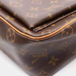 Pre Owned Louis Vuitton Vivacite GM BrownMonogram Canvas Shoulder Bag