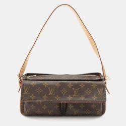 Pre Owned Louis Vuitton Vivacite MM Brown Monogram Canvas Shoulder Bag