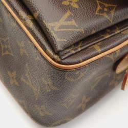 Pre Owned Louis Vuitton Vivacite MM Brown Monogram Canvas Shoulder Bag