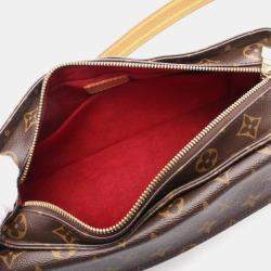 Pre Owned Louis Vuitton Vivacite MM Brown Monogram Canvas Shoulder Bag