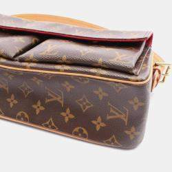 Pre Owned Louis Vuitton Vivacite MM Brown Monogram Canvas Shoulder Bag