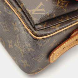 Pre Owned Louis Vuitton Vivacite MM Brown Monogram Canvas Shoulder Bag