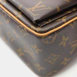 Pre Owned Louis Vuitton Vivacite MM Brown Monogram Canvas Shoulder Bag