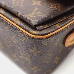Pre Owned Louis Vuitton Vivacite MM Brown Monogram Canvas Shoulder Bag