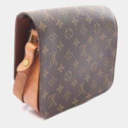 Pre Owned Louis Vuitton Cartouchiere MM Monogram Leather Crossbody Shoulder Bag