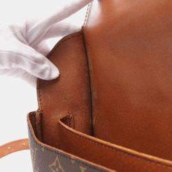 Pre Owned Louis Vuitton Cartouchiere MM Monogram Leather Crossbody Shoulder Bag