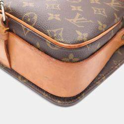 Pre Owned Louis Vuitton Cartouchiere MM Monogram Leather Crossbody Shoulder Bag