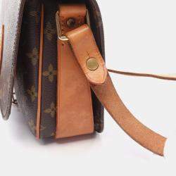 Pre Owned Louis Vuitton Cartouchiere MM Monogram Leather Crossbody Shoulder Bag