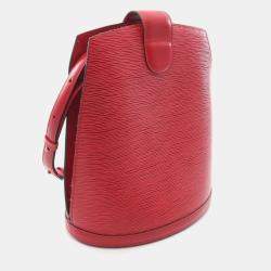 Pre Owned Louis Vuitton Cluny Red Epi Leather Castilian Red Shoulder Bag