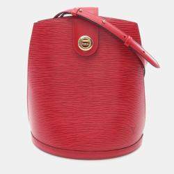 Pre Owned Louis Vuitton Cluny Red Epi Leather Castilian Red Shoulder Bag