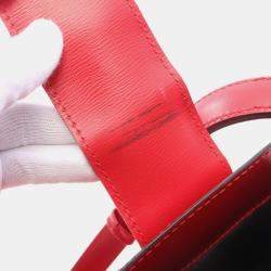 Pre Owned Louis Vuitton Cluny Red Epi Leather Castilian Red Shoulder Bag