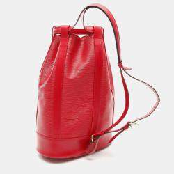 Pre Owned Louis Vuitton Randonnee PM Castilian Red Epi Leather Shoulder Bag