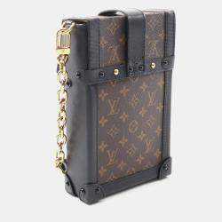 Louis Vuitton Pochette Trunk Vertical Brown Monogram Canvas Crossbody Bag
