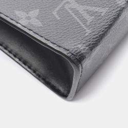 Pre Owned Louis Vuitton Gaston Grey Monogram Eclipse Canvas Wearable Wallet 