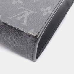 Pre Owned Louis Vuitton Gaston Grey Monogram Eclipse Canvas Wearable Wallet 