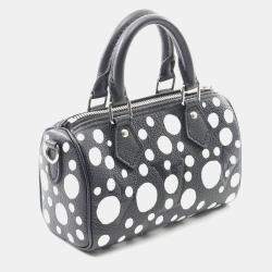 Pre Owned Louis Vuitton x YK Nano Speedy Black White Leather Shoulder Bag