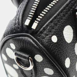Pre Owned Louis Vuitton x YK Nano Speedy Black White Leather Shoulder Bag