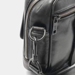 Pre Owned Louis Vuitton Difiel Peonia Black Monogram Leather Shoulder Bag